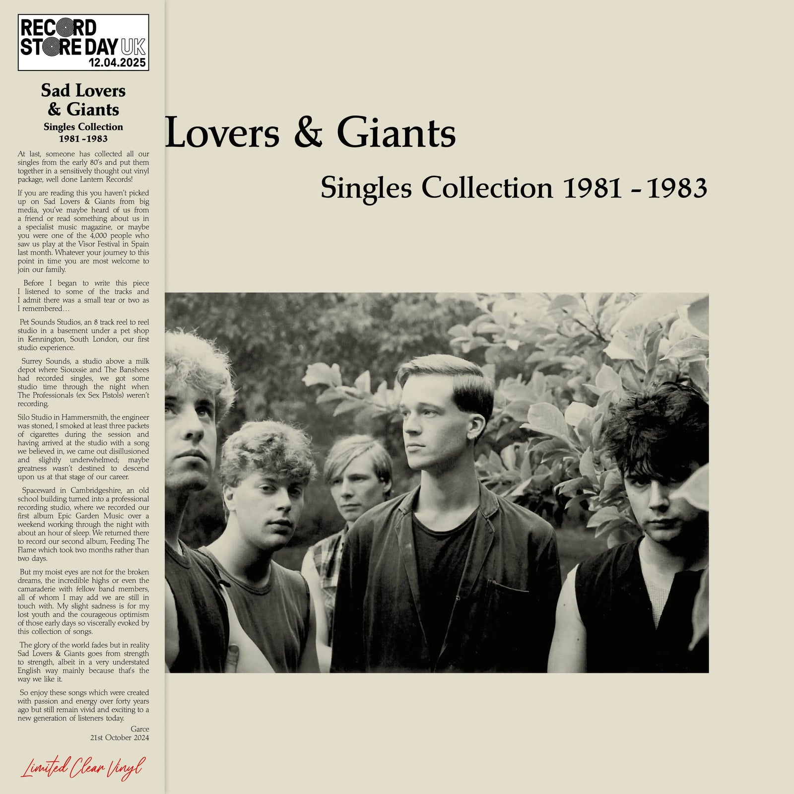 Sad Lovers & Giants - Singles collection 1981-1983 RSD25 (Vinyl LP)