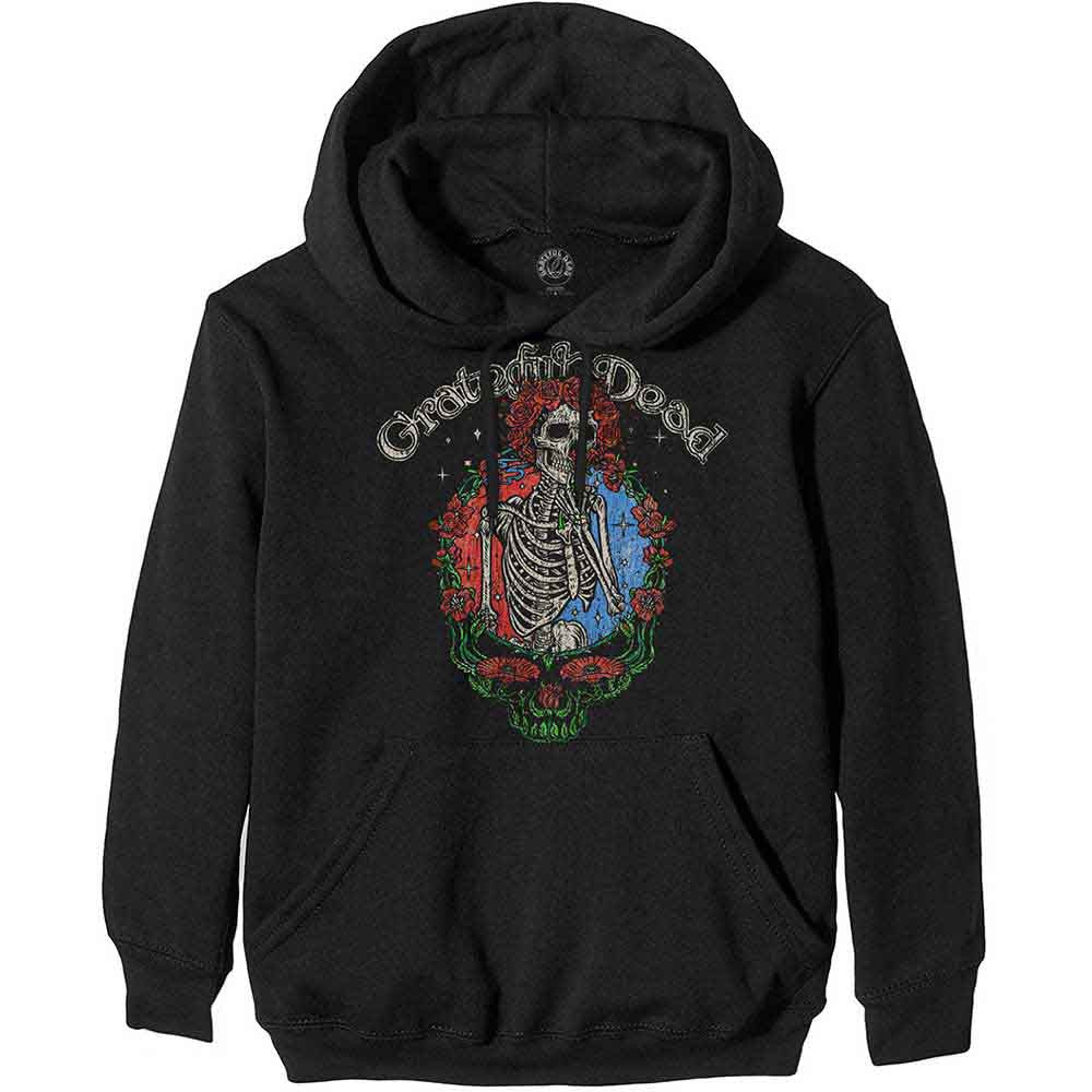 Hoodie - Grateful Dead Floral Stealie Black