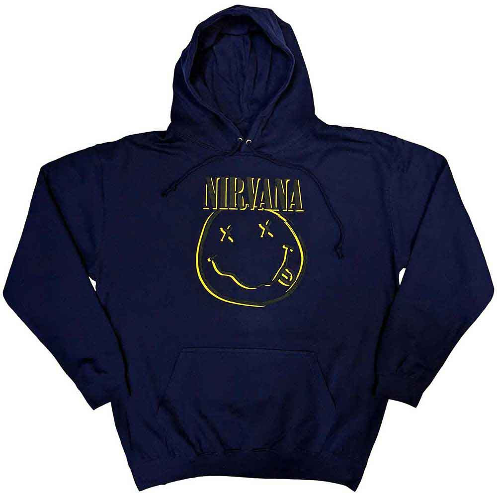 Hoodie - Nirvana Inverse Happy Face Navy Blue