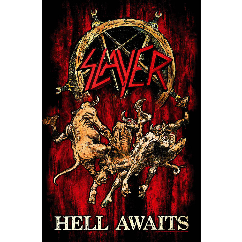 SLAYER TEXTILE POSTER: HELL AWAITS